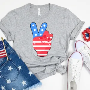 4th of July Peace Soft Cotton T-shirt