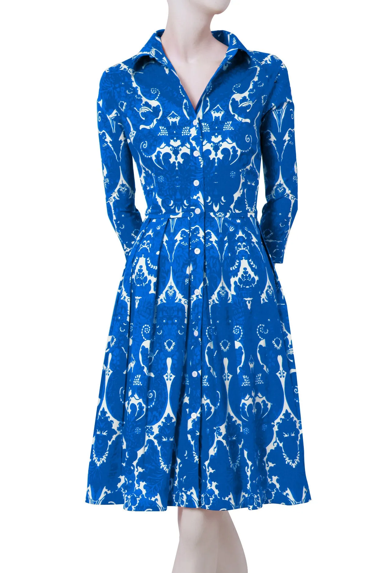 Audrey Dress Shirt Collar 3/4 Sleeve Regular Cotton Stretch (Antoinette Bright)