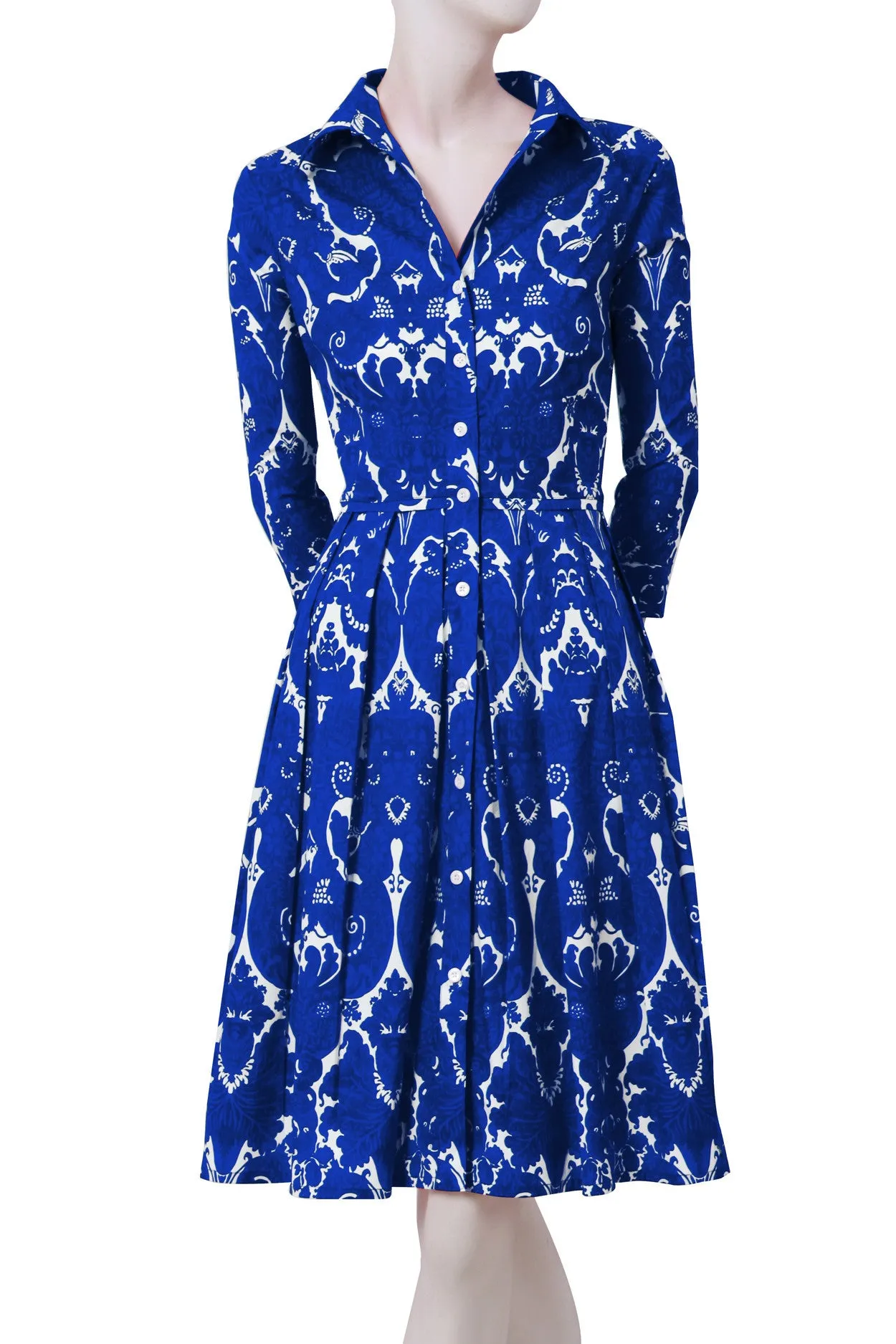 Audrey Dress Shirt Collar 3/4 Sleeve Regular Cotton Stretch (Antoinette Bright)