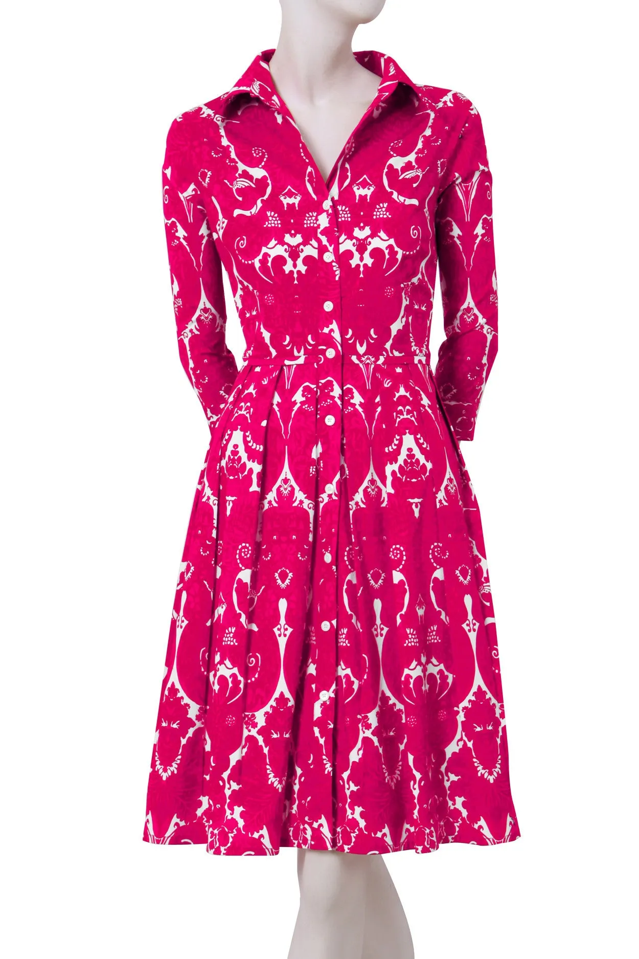 Audrey Dress Shirt Collar 3/4 Sleeve Regular Cotton Stretch (Antoinette Bright)