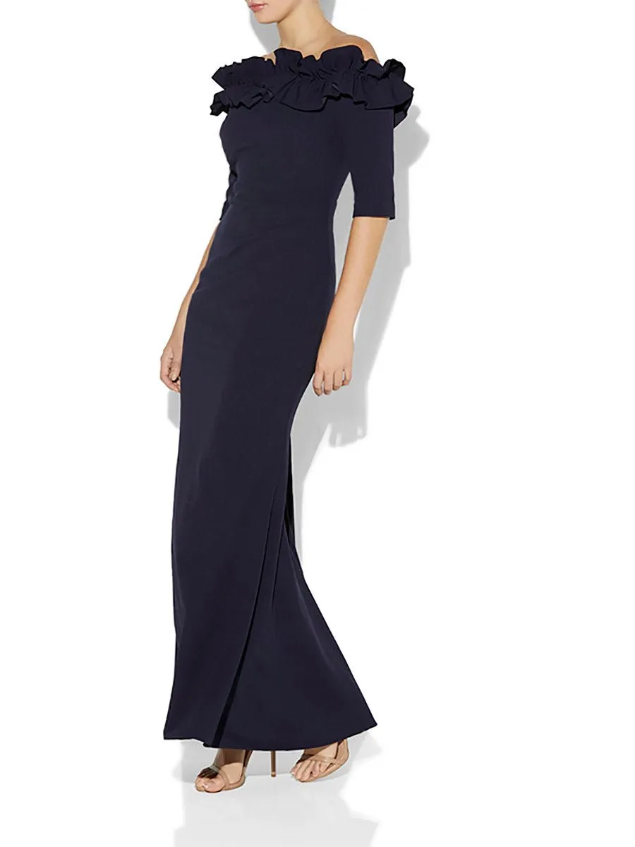 Azariah Navy Portrait Gown