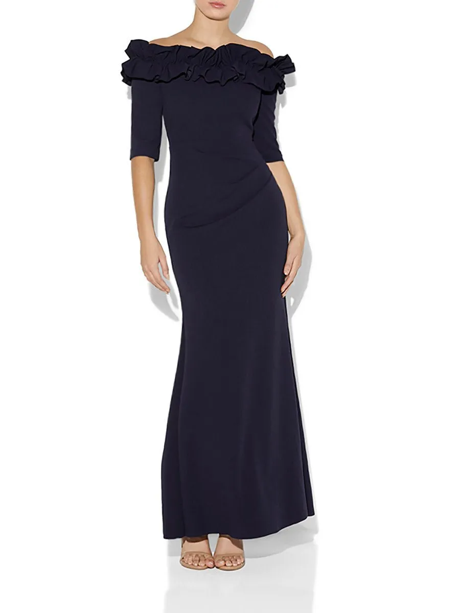 Azariah Navy Portrait Gown