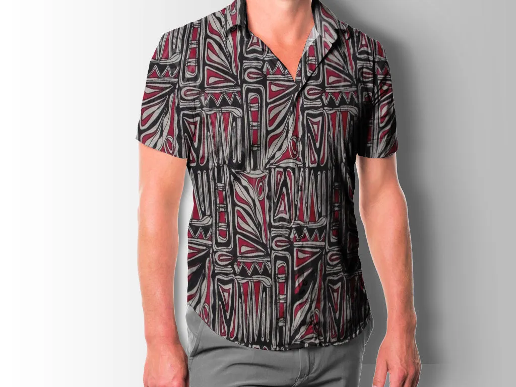 Black and Maroon Abstract Design Pure Cotton Fabric