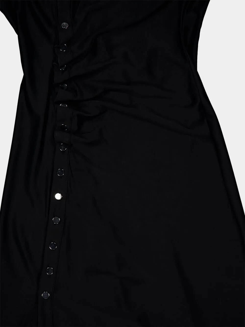 Black Draped Midi Dress