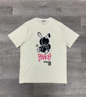 Black Keys "Lucky Charm Peace" Off White Oversized Tee (T1063)