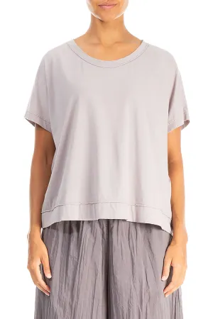 Boxy Greige Cotton Jersey Top