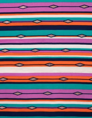 Bright Stripe Chally Viscose Foil Fabric
