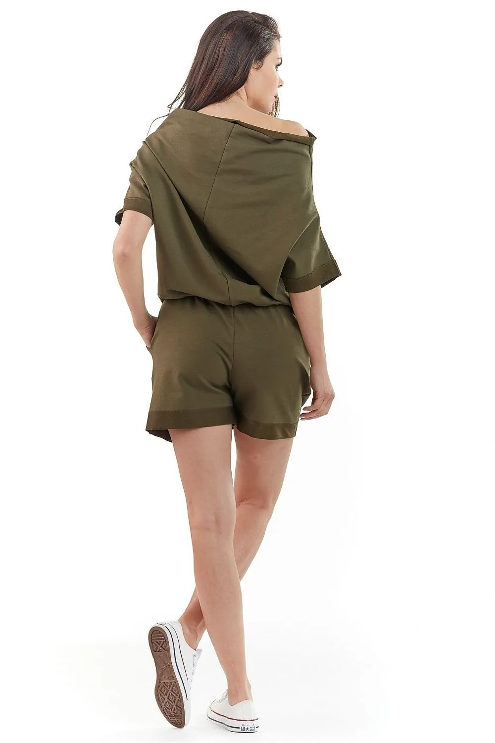 Chic Short Sleeve Jumpsuit with Adjustable Elastic Waist for Every Occasion