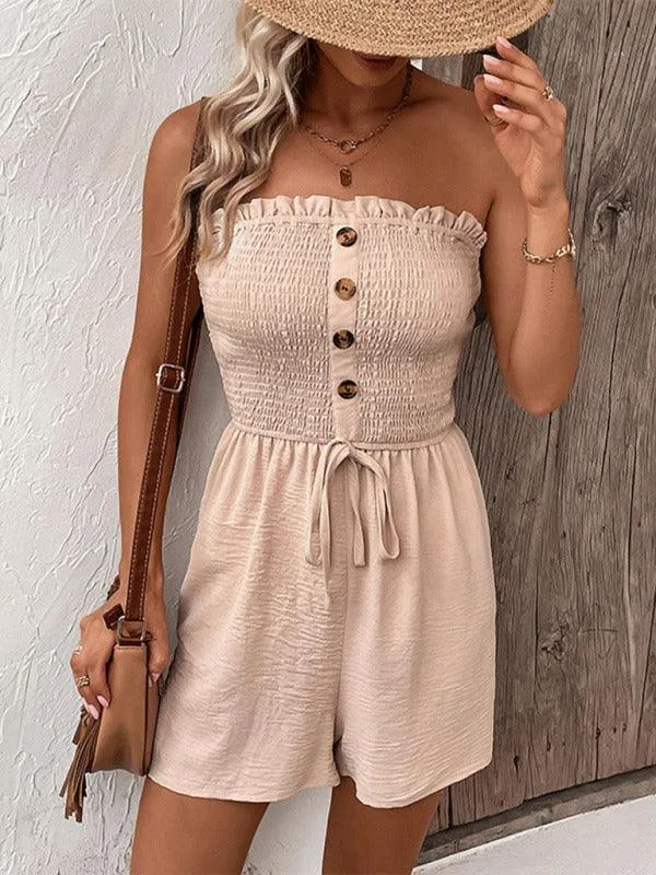 Chic Solid Color Tube Top Jumpsuit: A Must-Have for Every Woman's Closet