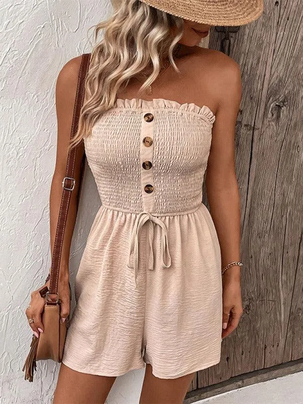 Chic Solid Color Tube Top Jumpsuit: A Must-Have for Every Woman's Closet