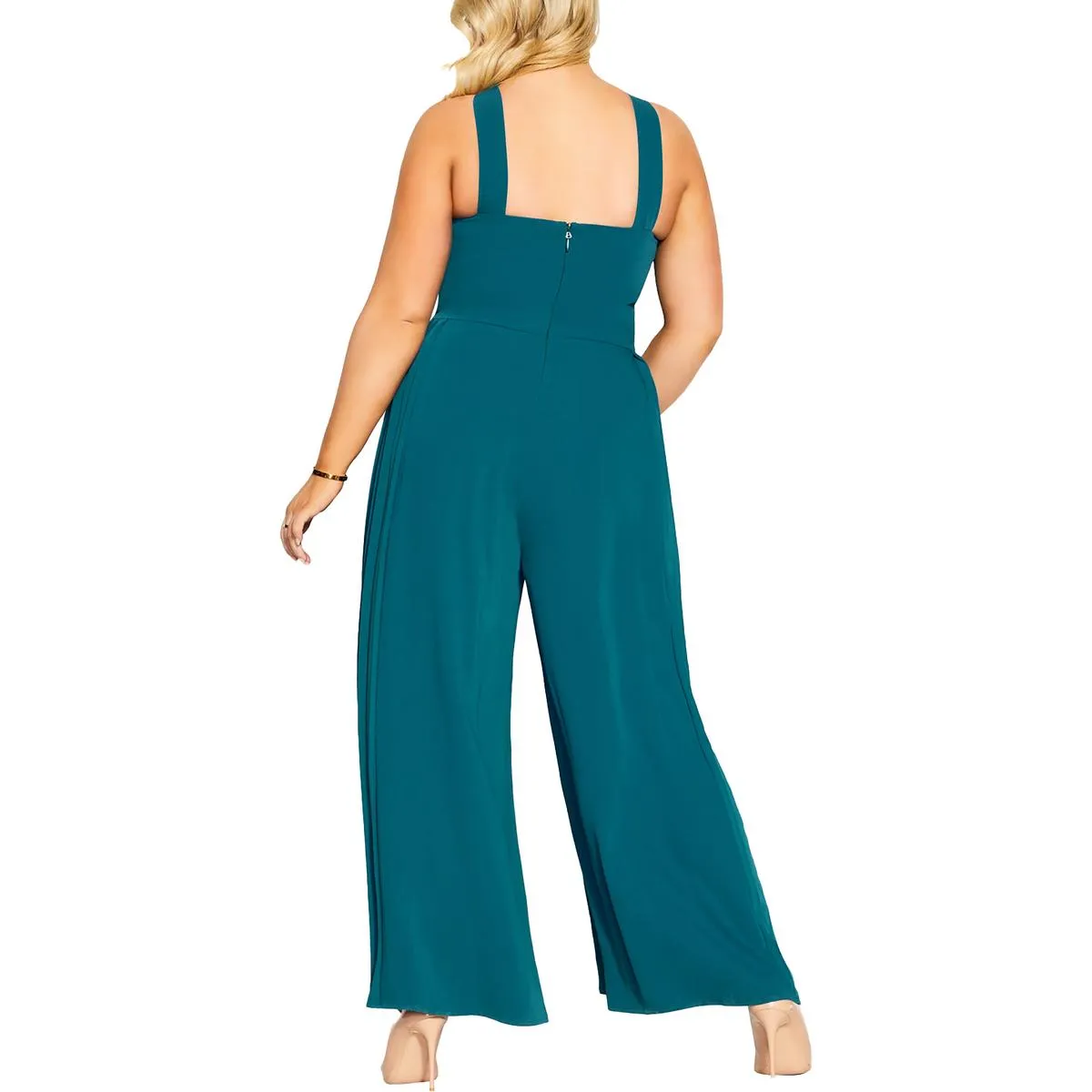 City Chic Womens Plus Harper Keyhole Halter Jumpsuit