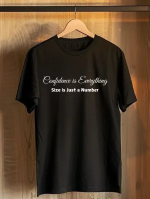 Confidence Is Everything Size Is Just A Number Plus Size Black T-Shirt