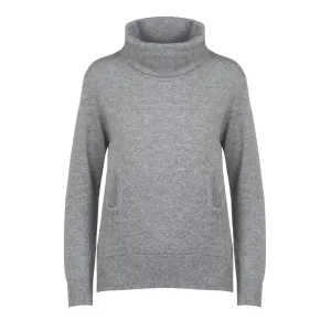 Cowl Neck with Pouch in Light Grey