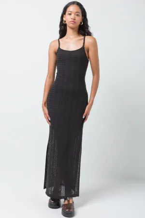 Crochet Textured Dress Black