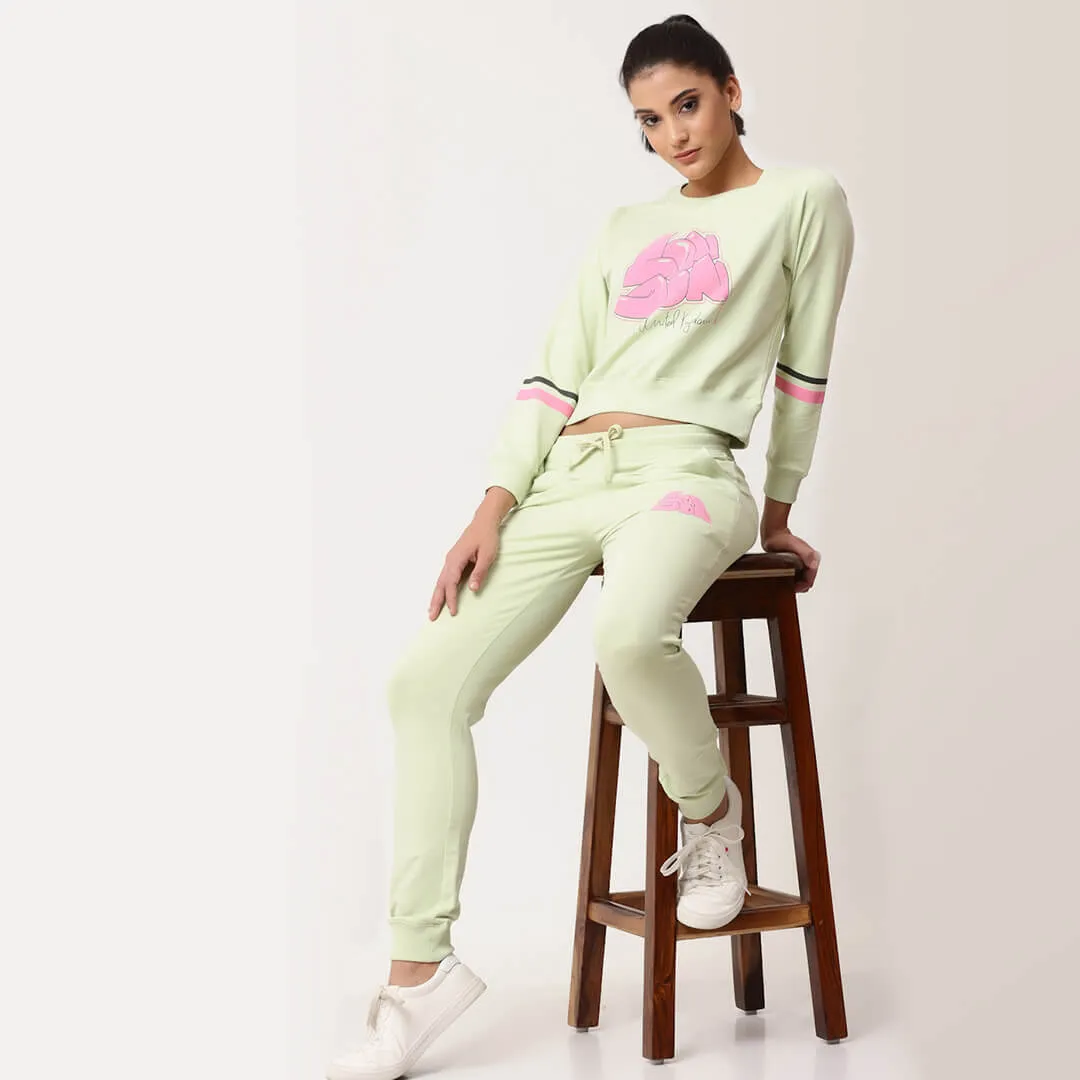 Crop Sweatshirts - Mint Green