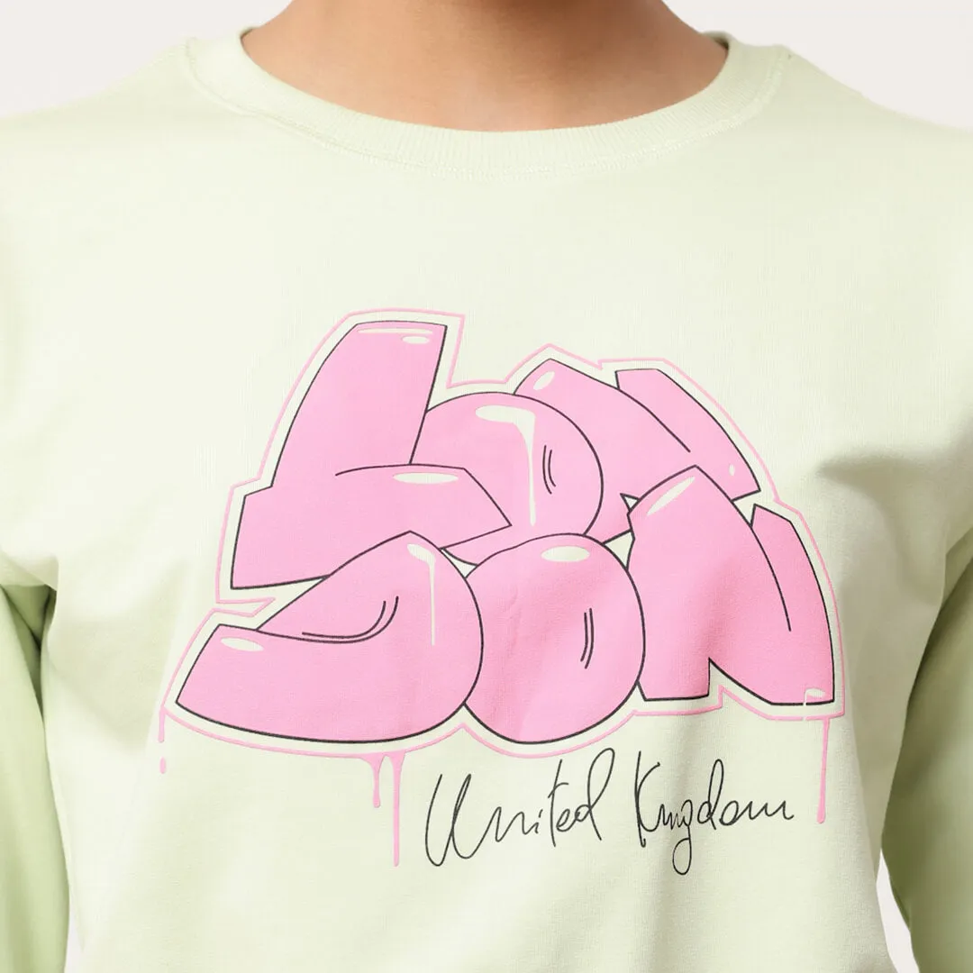 Crop Sweatshirts - Mint Green