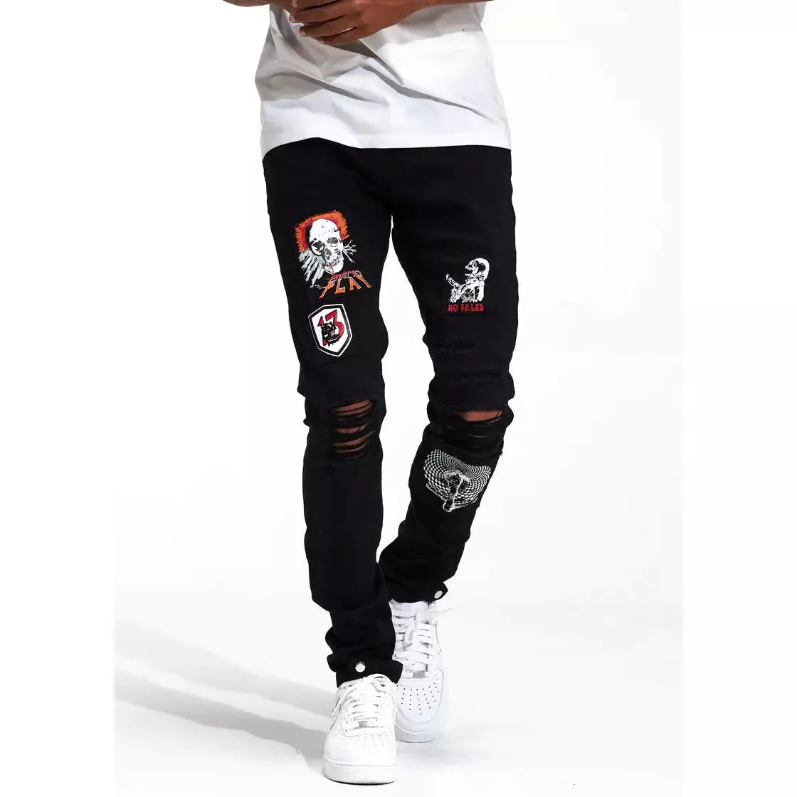 Crysp Denim BLACK PATCHWORK Kurt Denim (CRYSPF221-108)