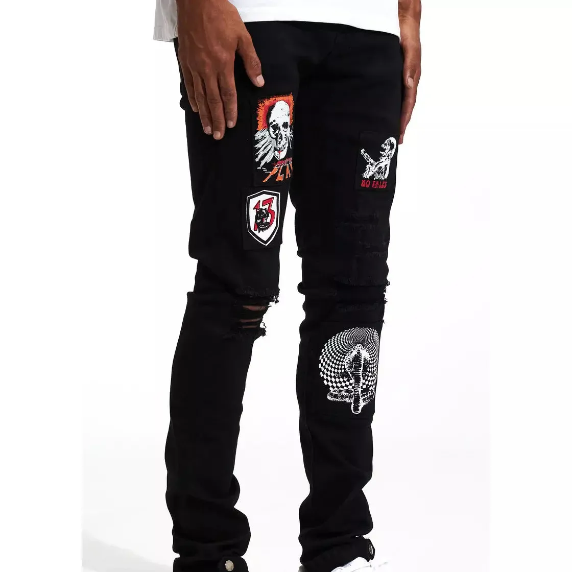 Crysp Denim BLACK PATCHWORK Kurt Denim (CRYSPF221-108)