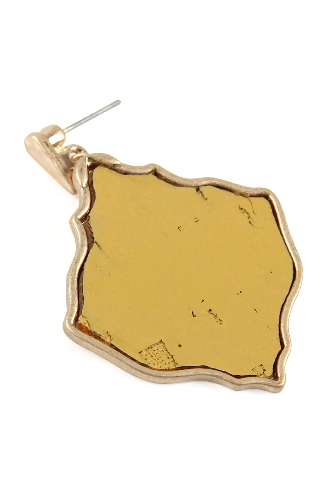 Diamond Shape Cork Post Drop Earrings