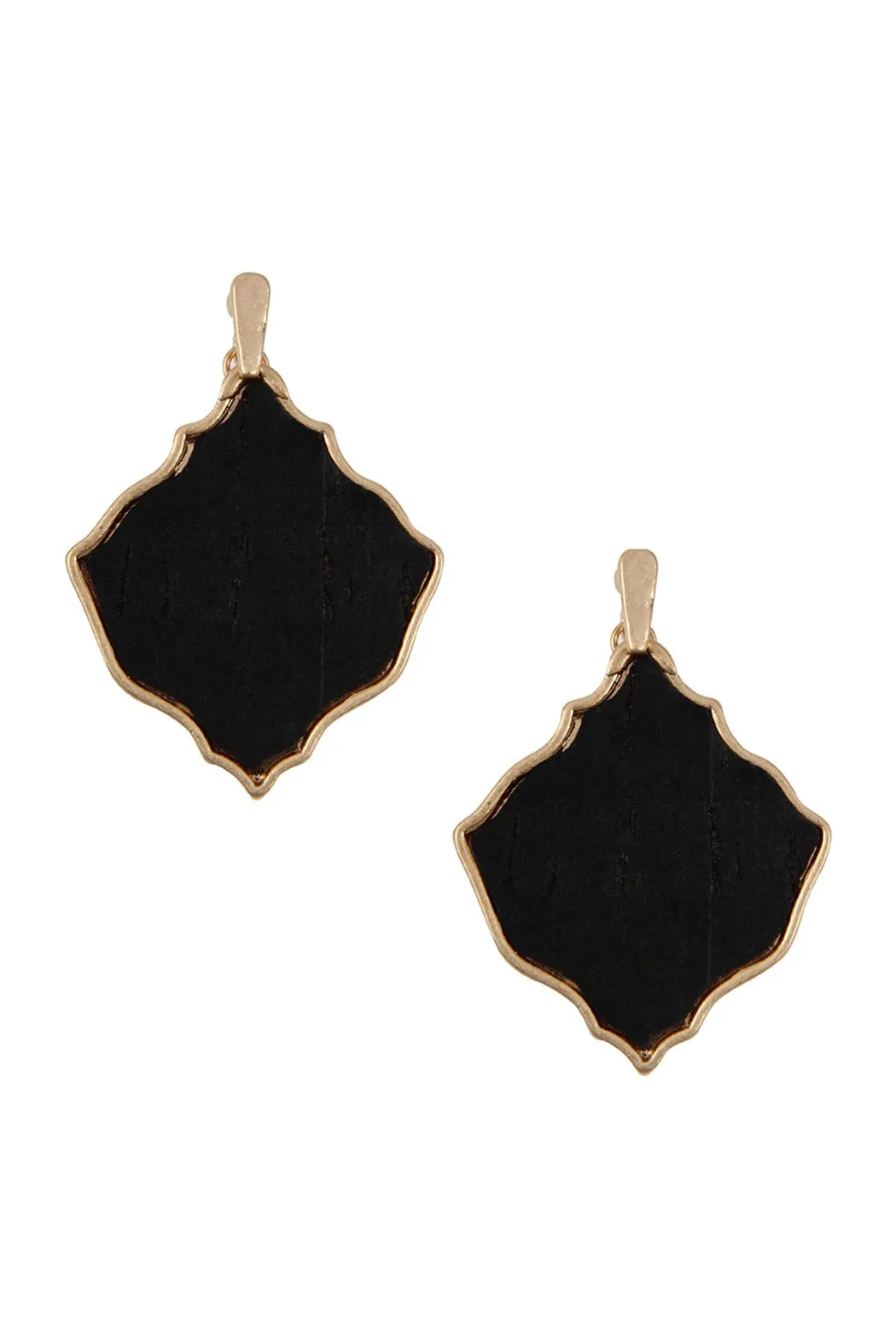Diamond Shape Cork Post Drop Earrings