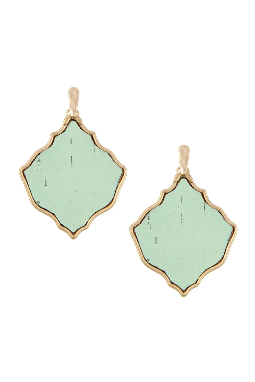 Diamond Shape Cork Post Drop Earrings