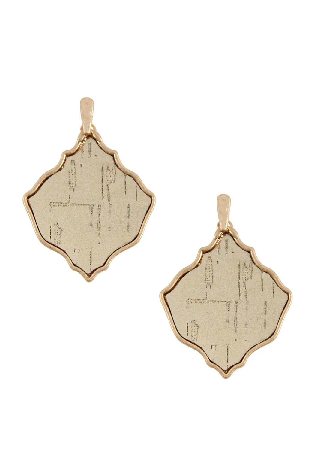 Diamond Shape Cork Post Drop Earrings