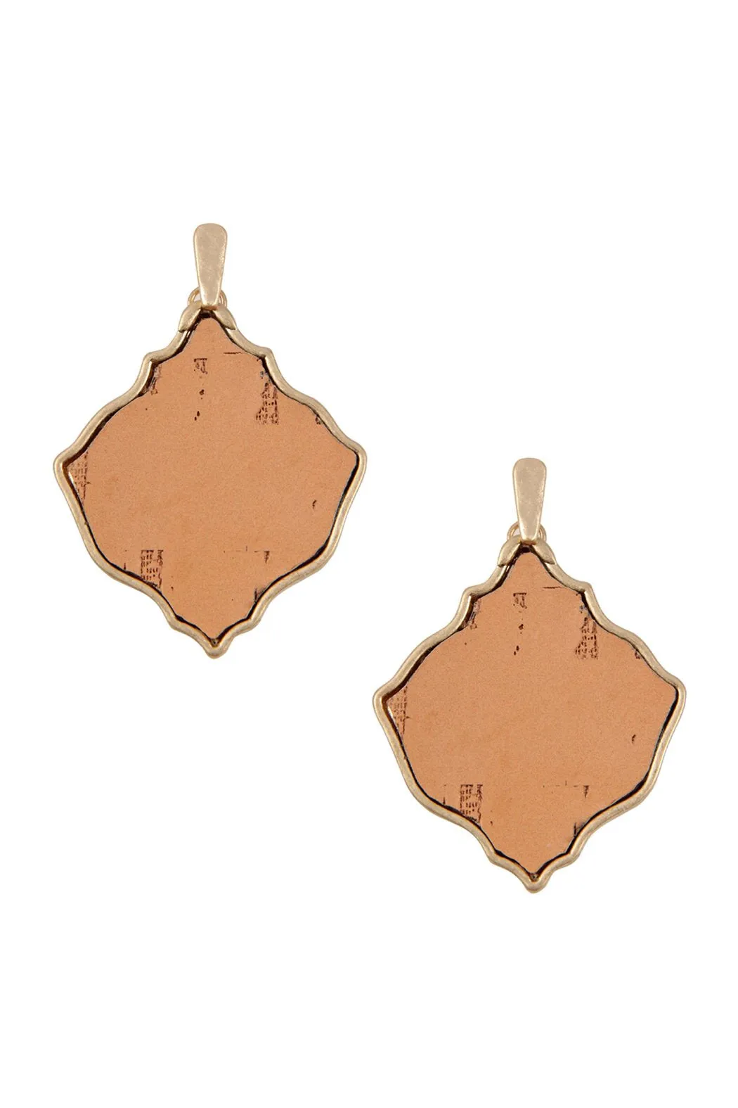 Diamond Shape Cork Post Drop Earrings