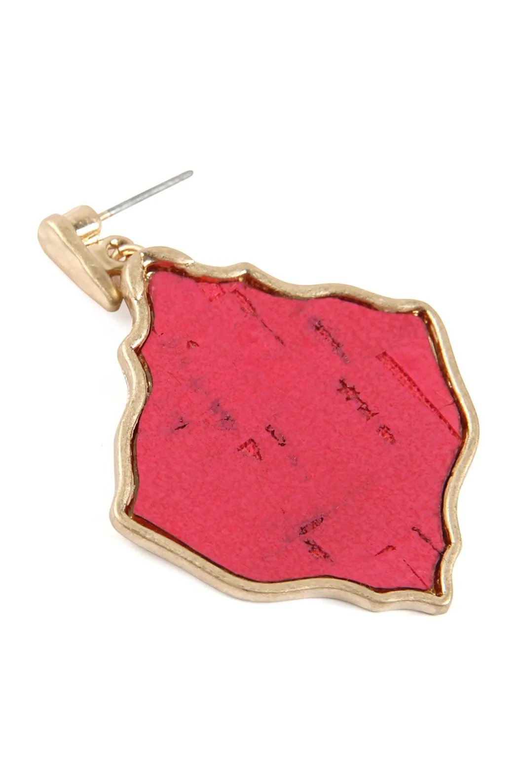 Diamond Shape Cork Post Drop Earrings