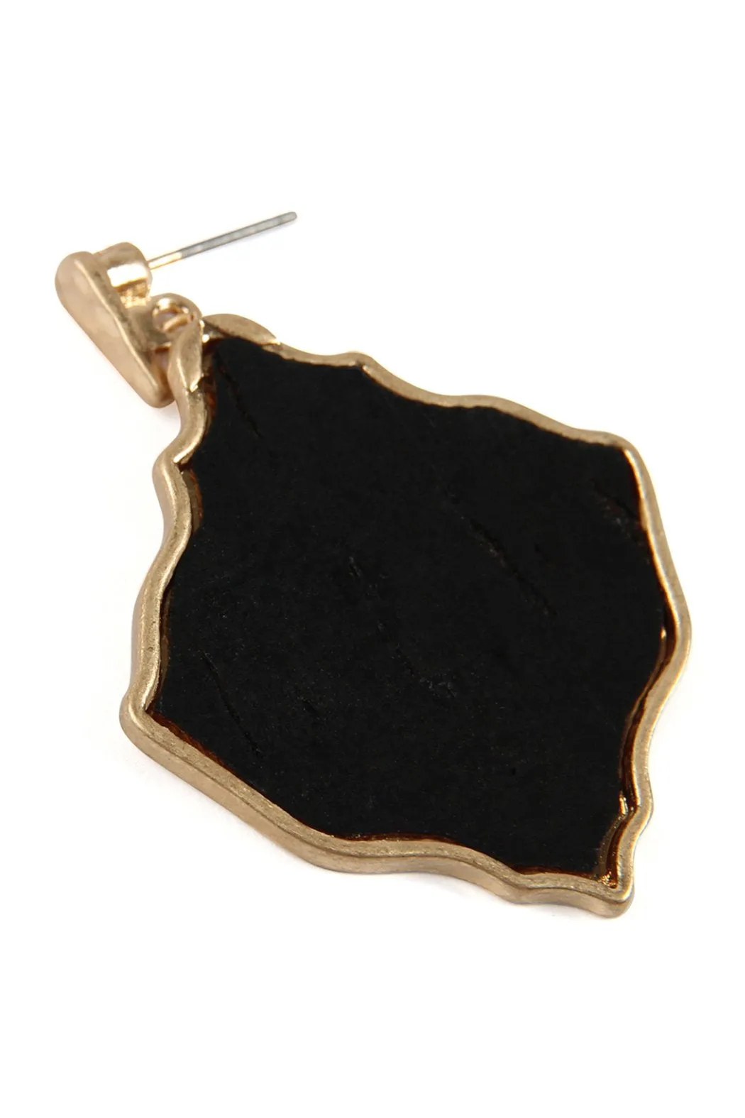 Diamond Shape Cork Post Drop Earrings