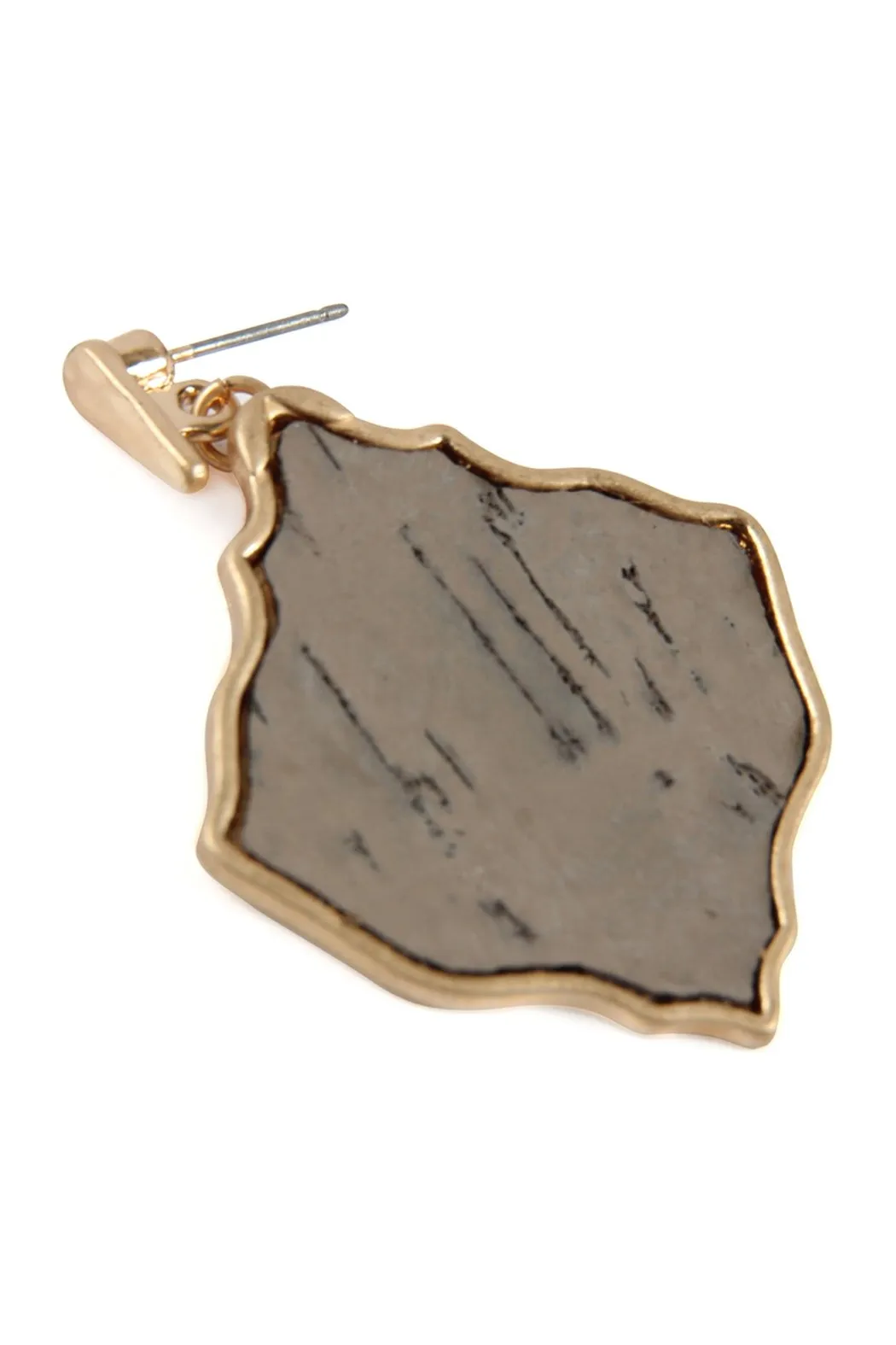 Diamond Shape Cork Post Drop Earrings