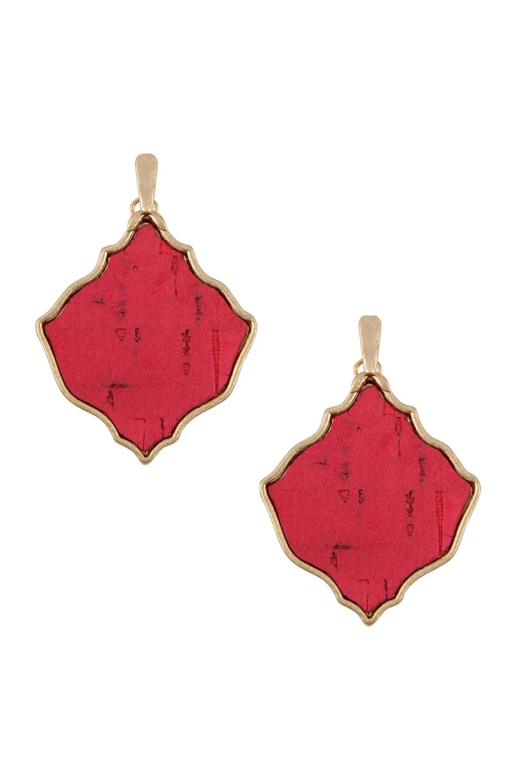 Diamond Shape Cork Post Drop Earrings