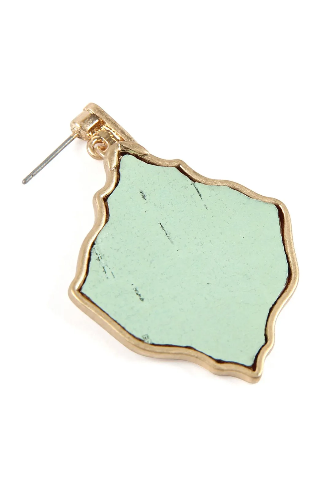 Diamond Shape Cork Post Drop Earrings