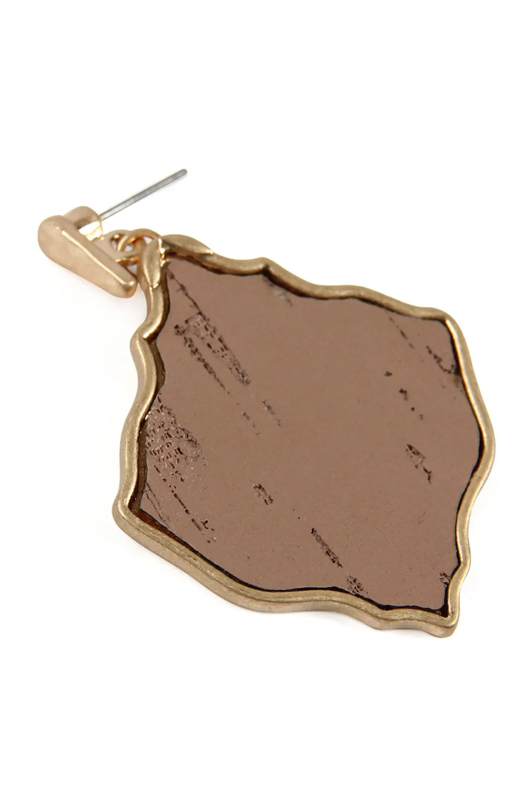 Diamond Shape Cork Post Drop Earrings