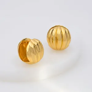 Dome Ripple Gold 20mm Earrings