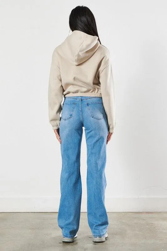 Edgy Elegance | Distressed Wide Leg Jeans