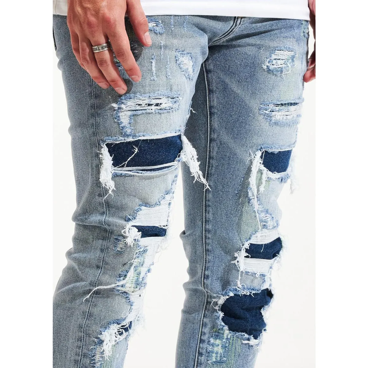 Embellish Fetch Ripped Light Blue Jeans (EMBSP222-121)
