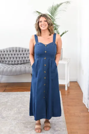 Emily Button Down Denim Maxi Dress