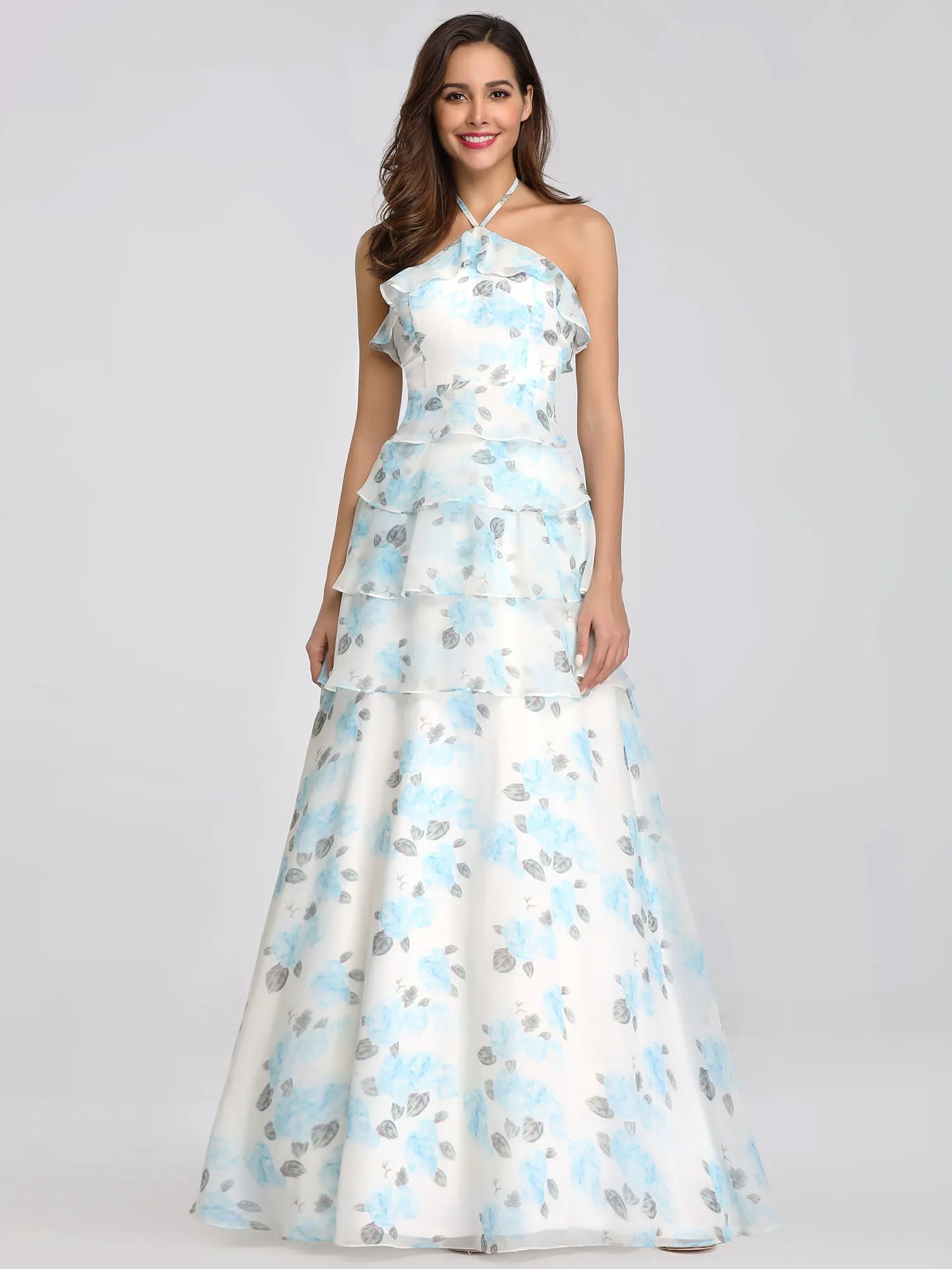 Ever-Pretty Women Feminine Halter Flower Printed Bridesmaid Dresses EP07239