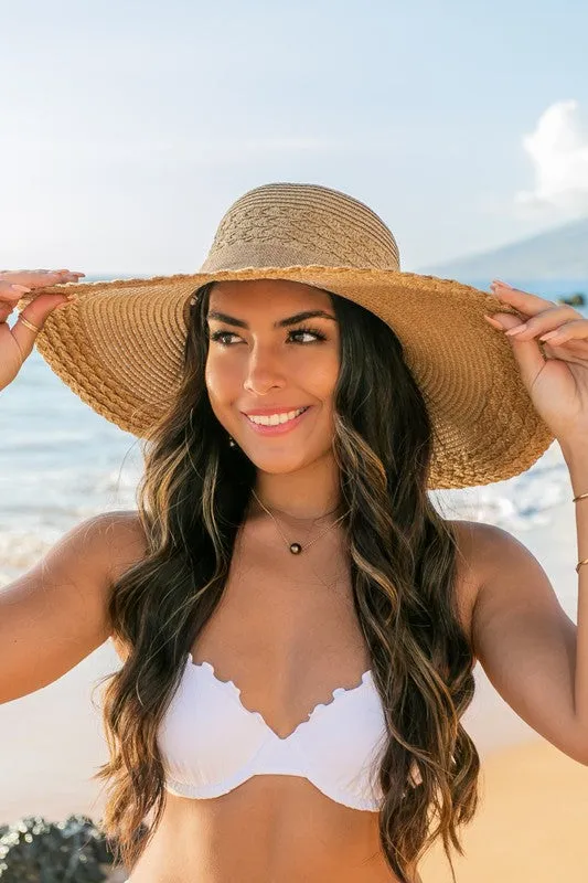 Explore More Collection - Scallop Edge Bow Accent Sunhat