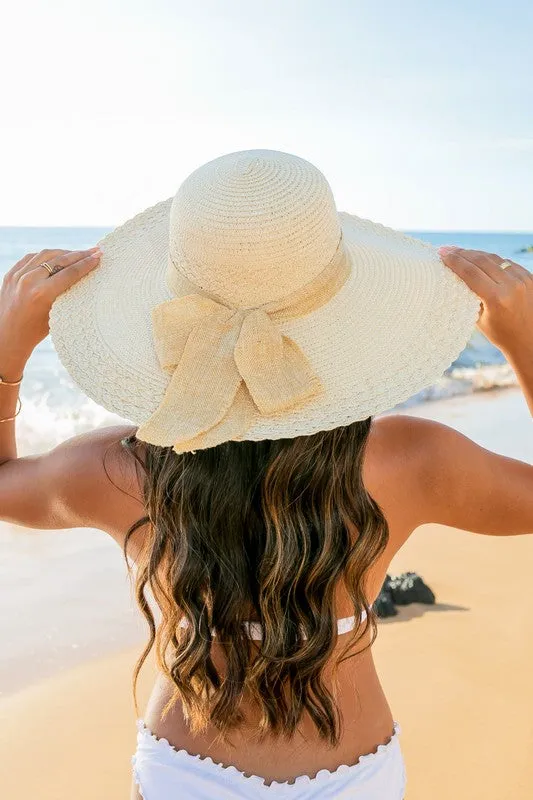 Explore More Collection - Scallop Edge Bow Accent Sunhat