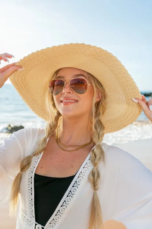 Explore More Collection - Scallop Edge Bow Accent Sunhat