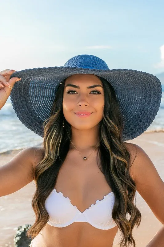 Explore More Collection - Scallop Edge Bow Accent Sunhat
