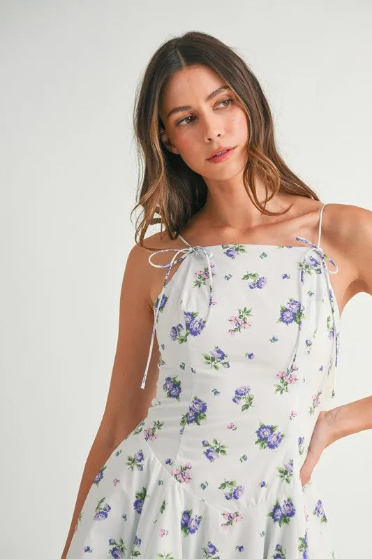 FLORAL PRINT BUBBLE HEM MINI DRESS
