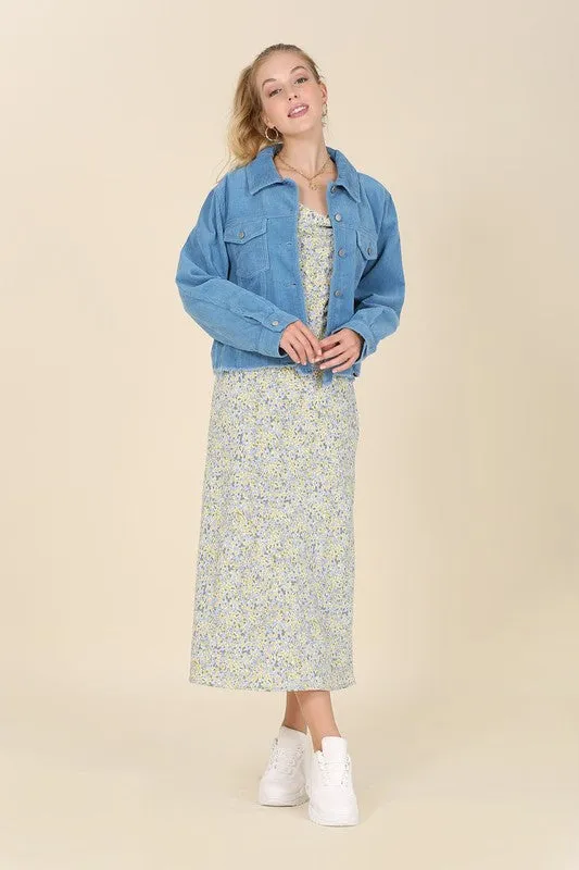 Frayed corduroy jacket