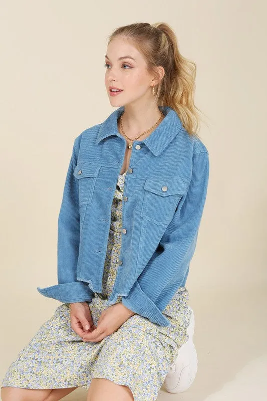 Frayed corduroy jacket