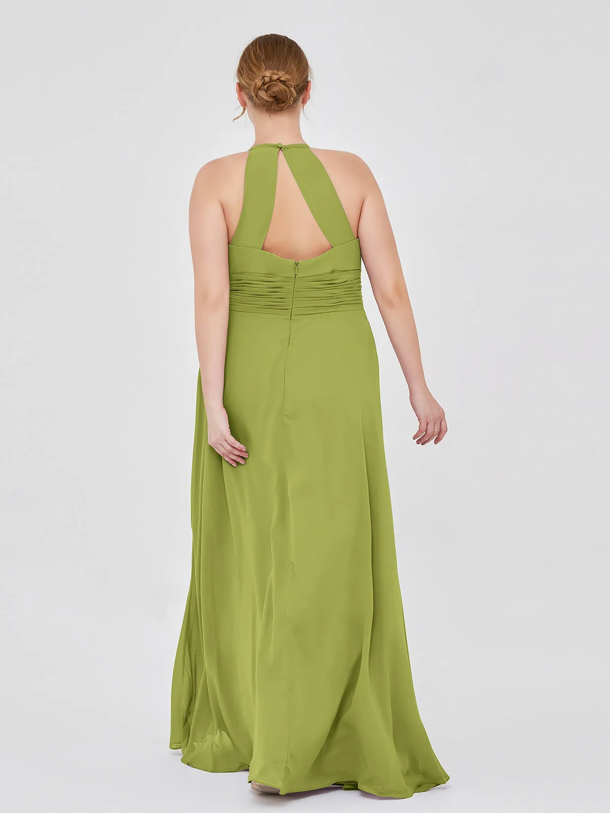 Halter Chiffon Maxi Dress of Bridesmaid Clover