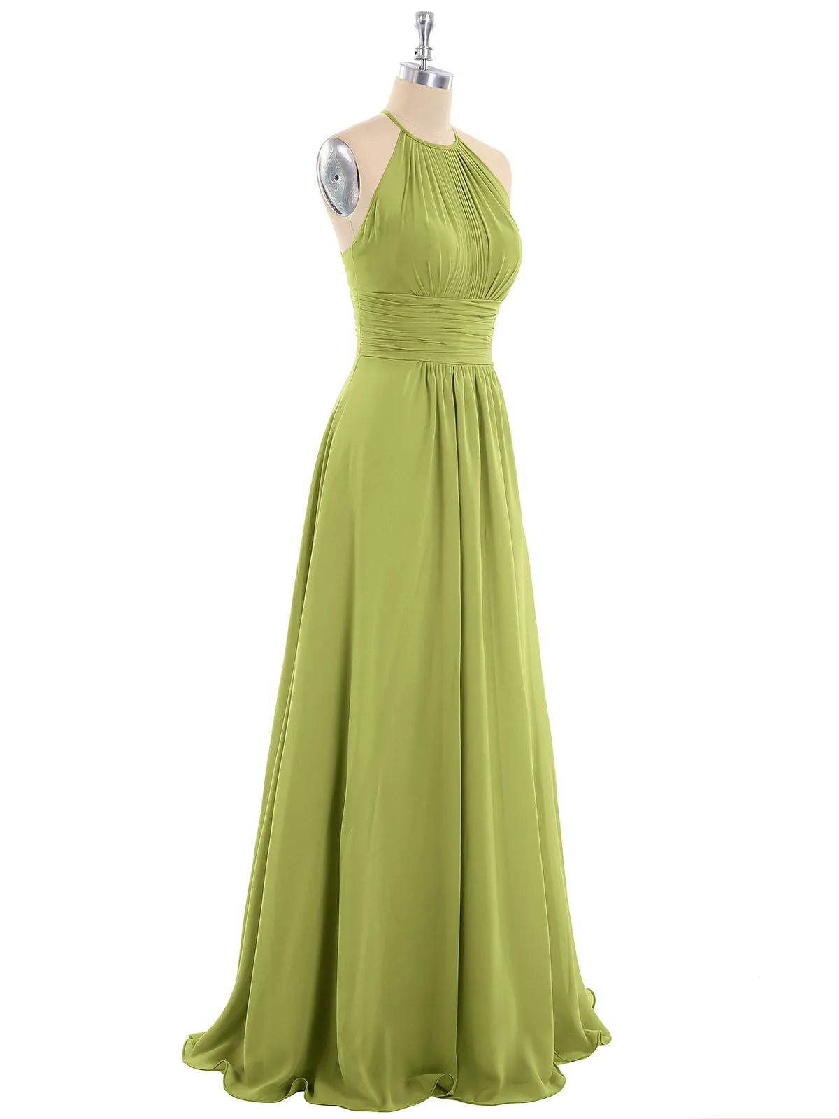 Halter Chiffon Maxi Dress of Bridesmaid Clover