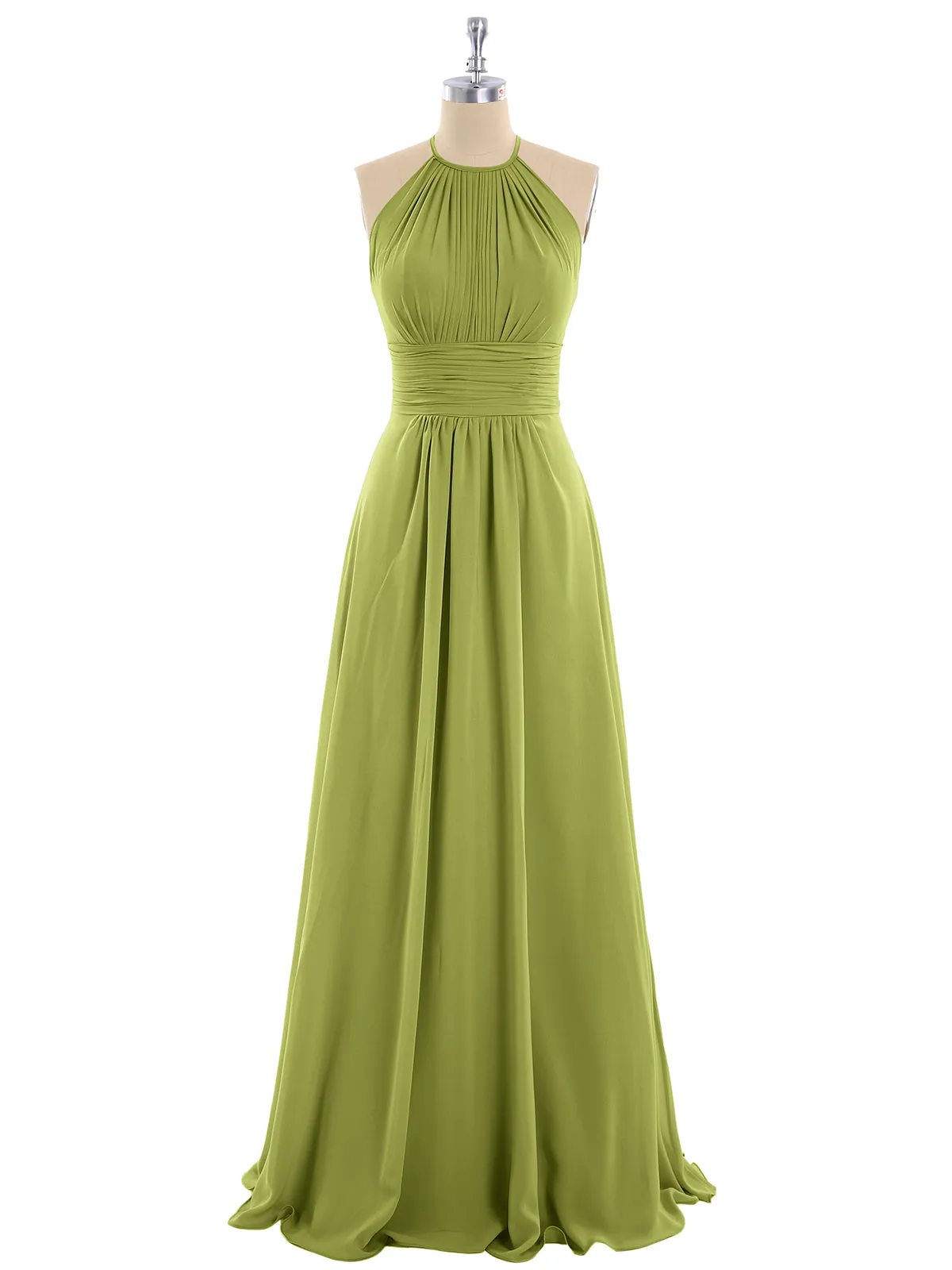 Halter Chiffon Maxi Dress of Bridesmaid Clover