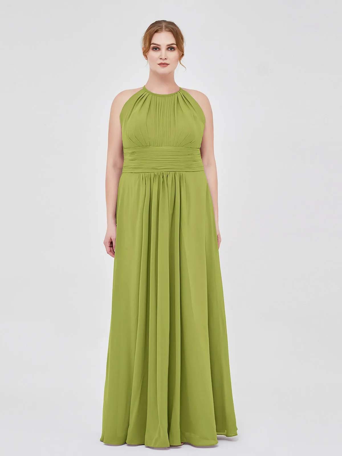 Halter Chiffon Maxi Dress of Bridesmaid Clover