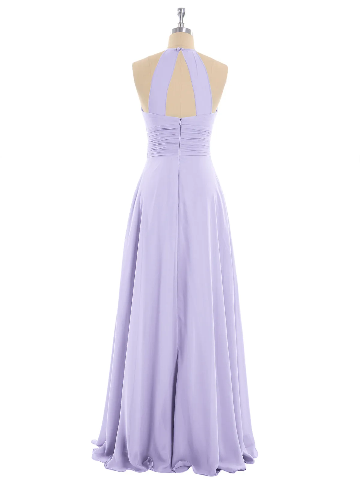 Halter Chiffon Maxi Dress of Bridesmaid Lilac